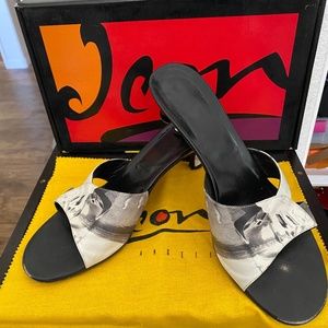 ICON Venice Gondola Leather Sandals Kitten Heel Size 8M